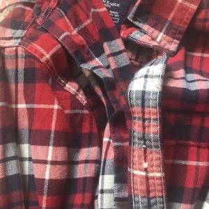 AE Prep fit Red White Blue Plaid Flannel